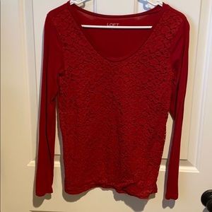LOFT red long sleeve shirt - XS